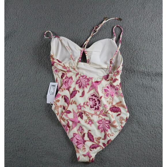 New Seafolly Swimwear 10 Floral Print Silk Road Drawstring Keyhole One Piece - Picture 3 of 7